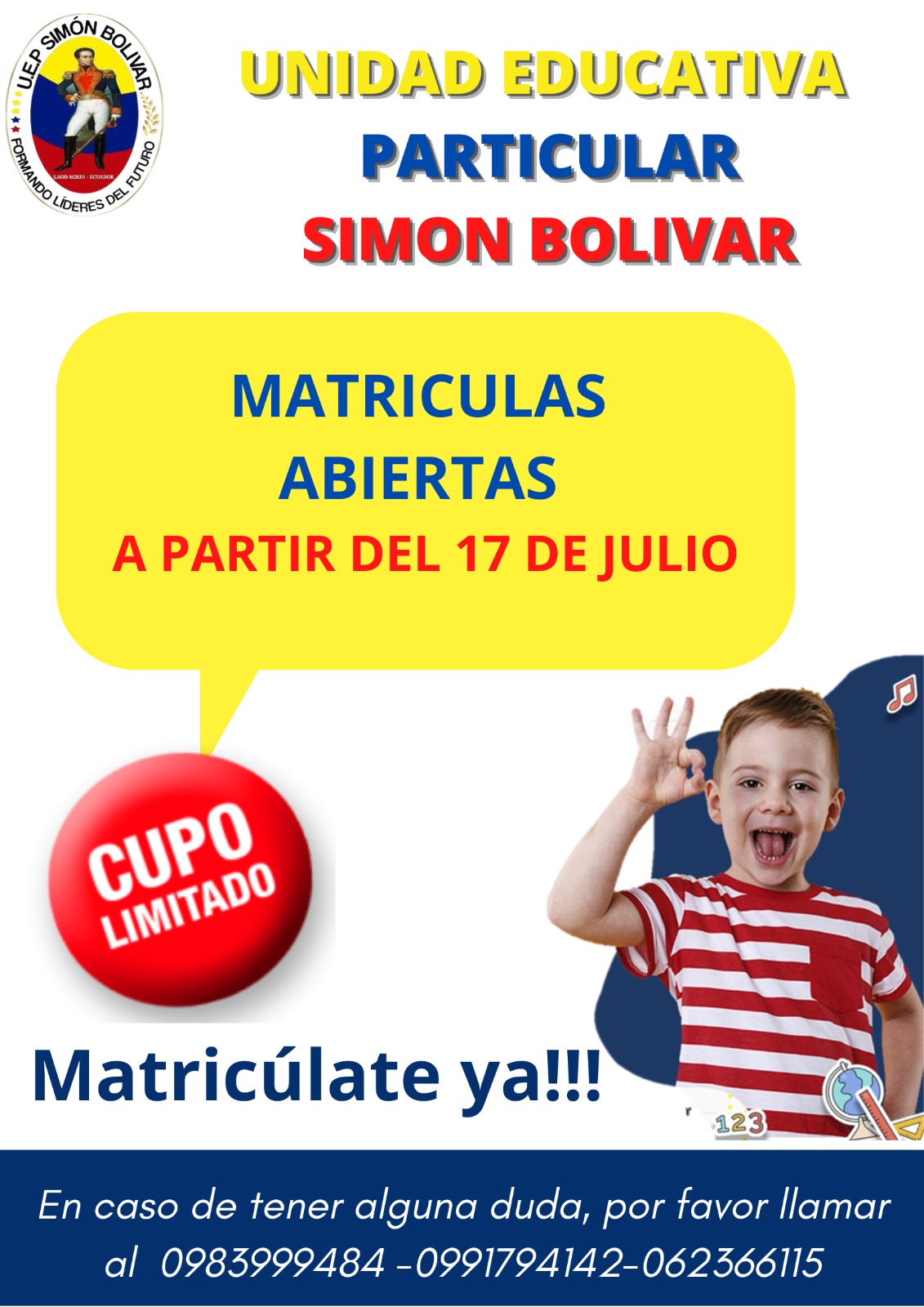 Matr Culas Abiertas A O Lectivo Unidad Educativa Sim N